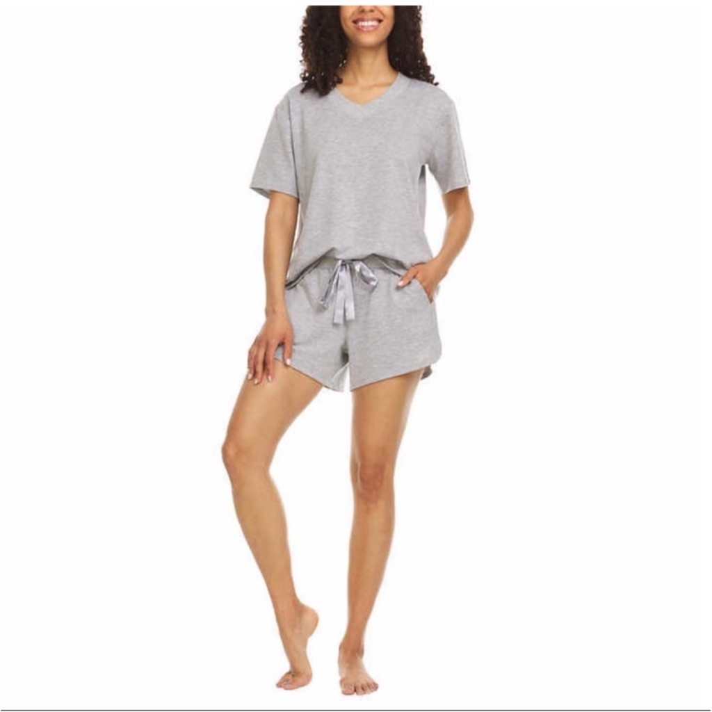 Nwt Flora Nikrooz Ladies French Terry 3-Piece Lounge Set Gray - Size M Comfy